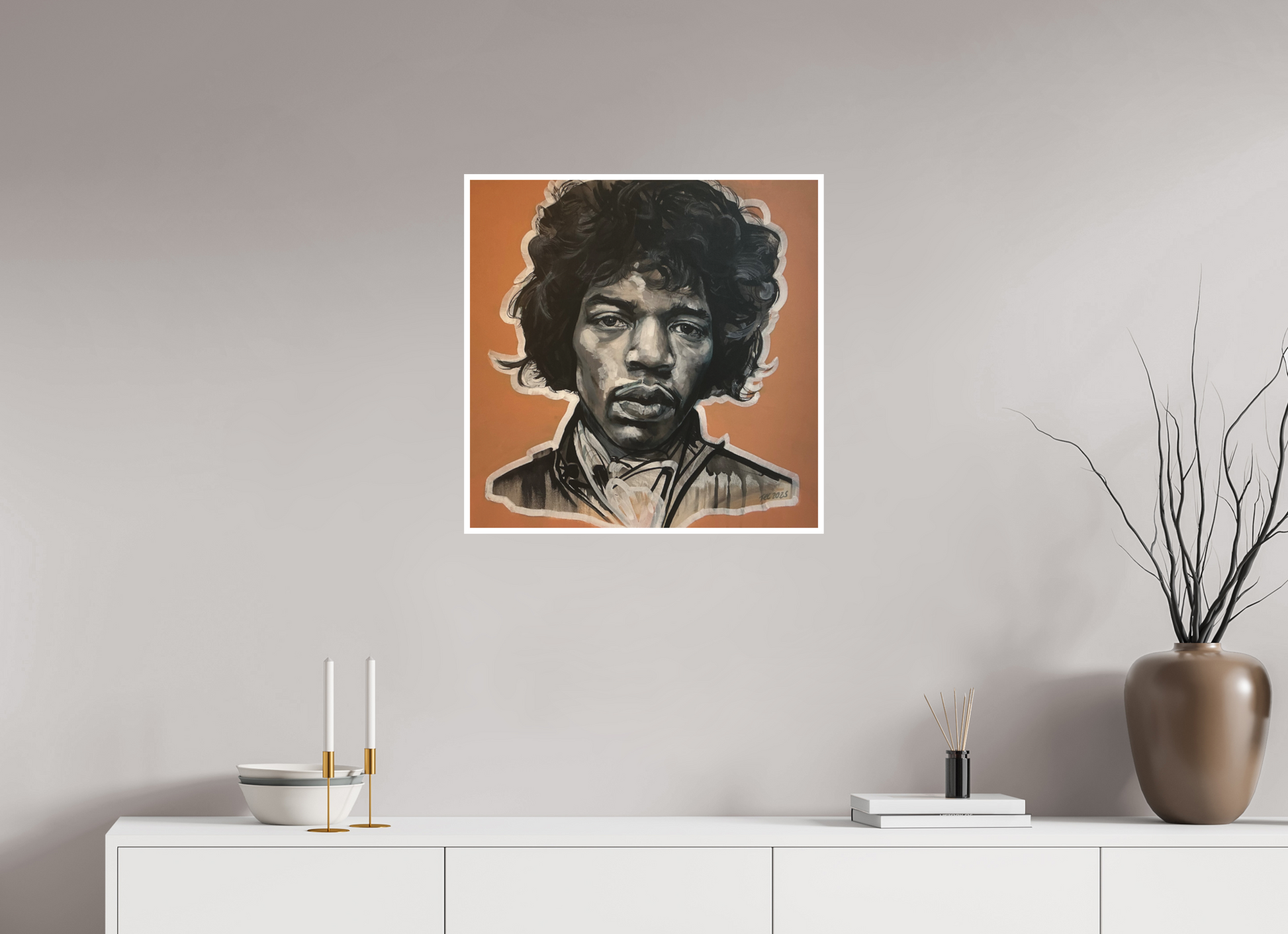 60 x 60 cm, Giclee Print Jimmy Hendrix