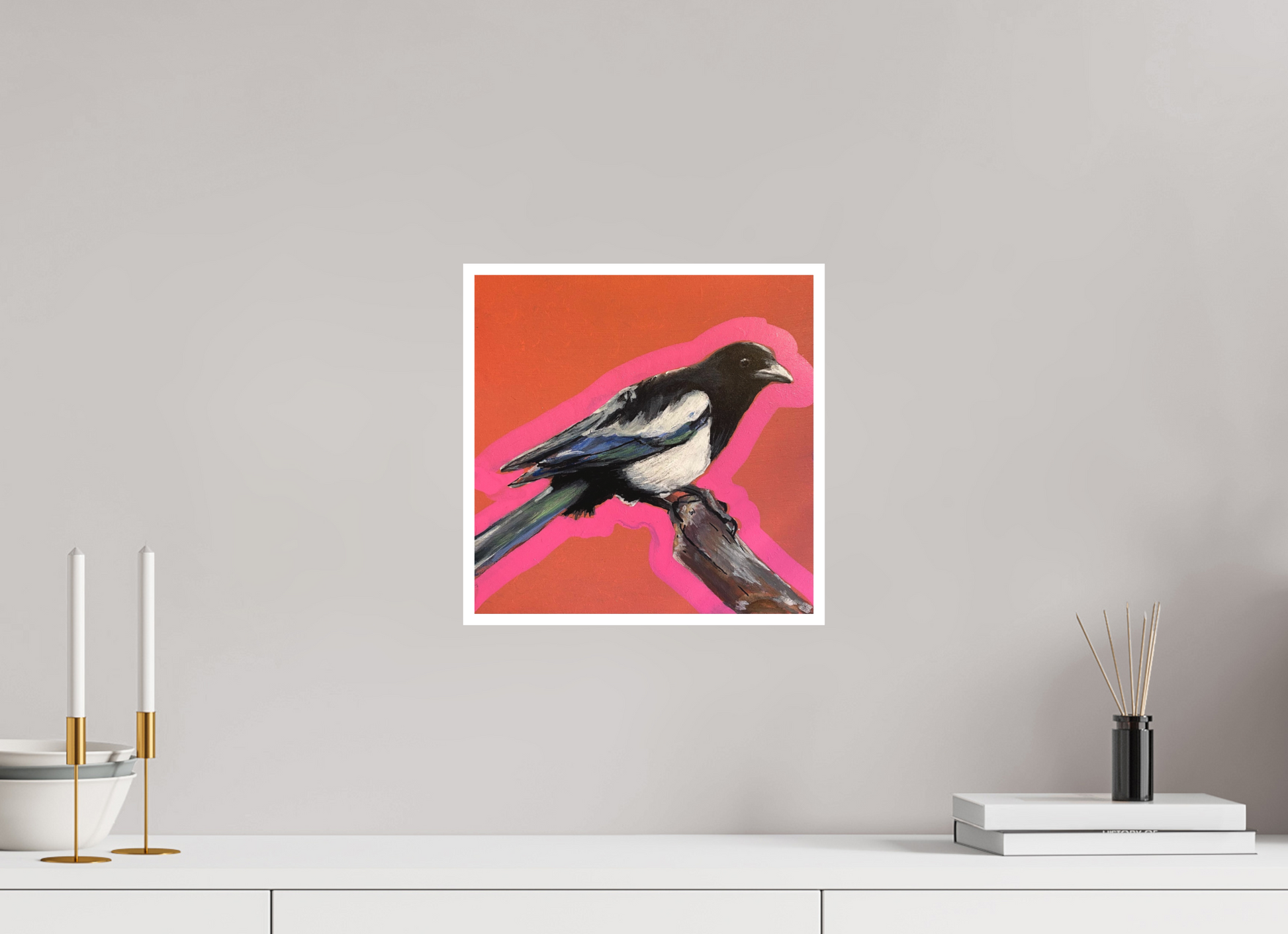 30 x 30 cm, Giclee Print Magpie